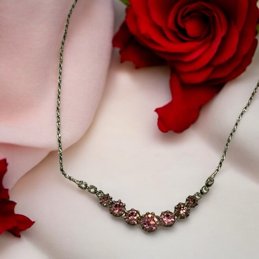Elegant Pink Crystal Necklace